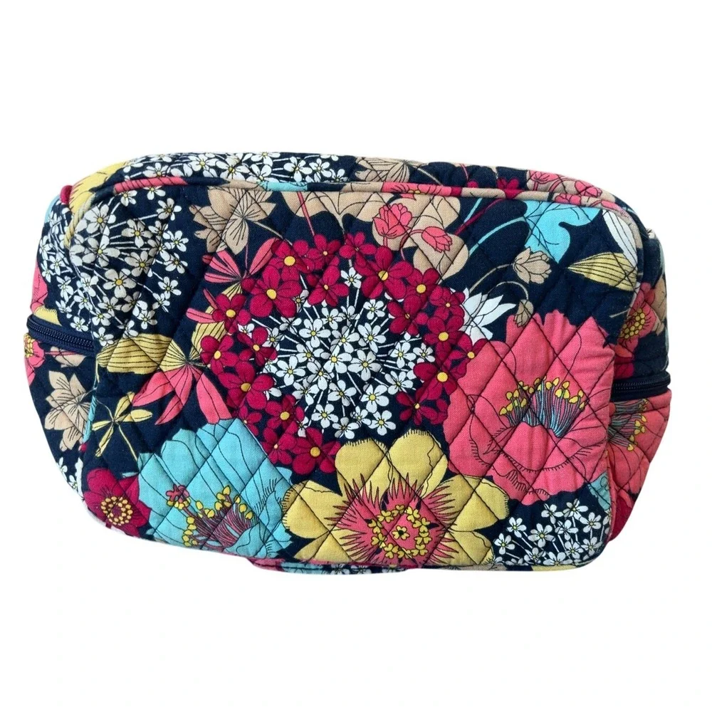 Vera Bradley plastic lined small lunch‎ tote or makeup bag - excellent condition